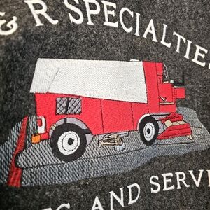 Mens Leatherman jacket with Zamboni emblem stitched on the back.